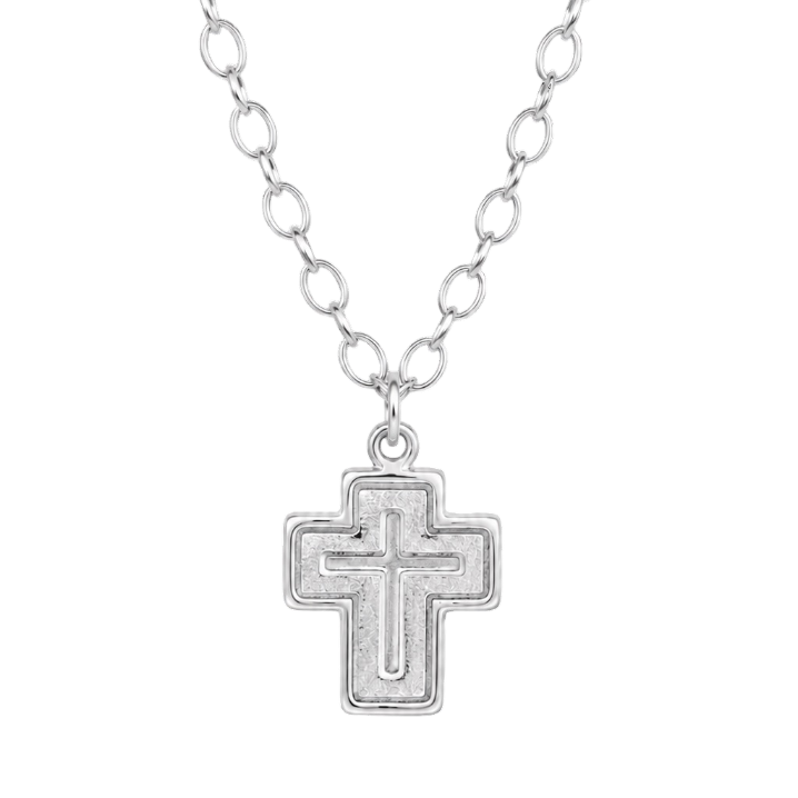 COLLAR CRUZ MEDIANA 45CM PLATA