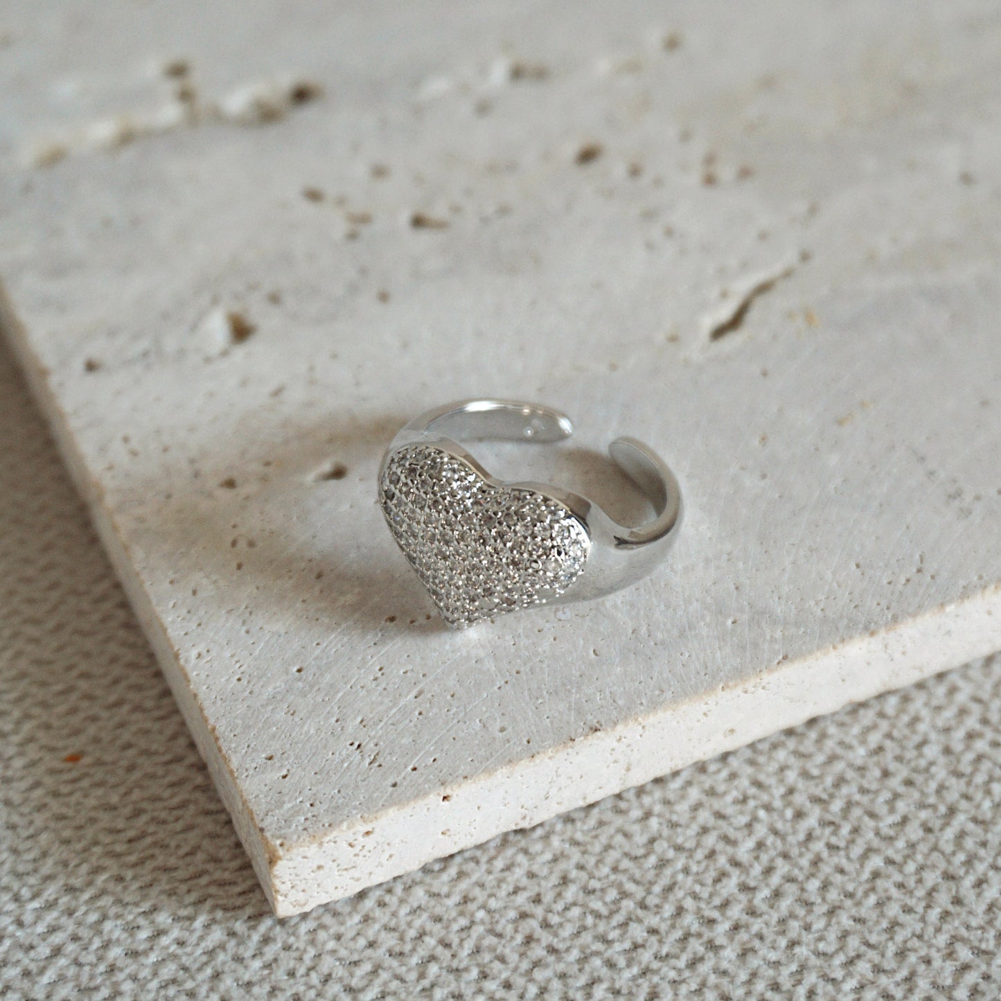 ANILLO CORAZÓN PLATA