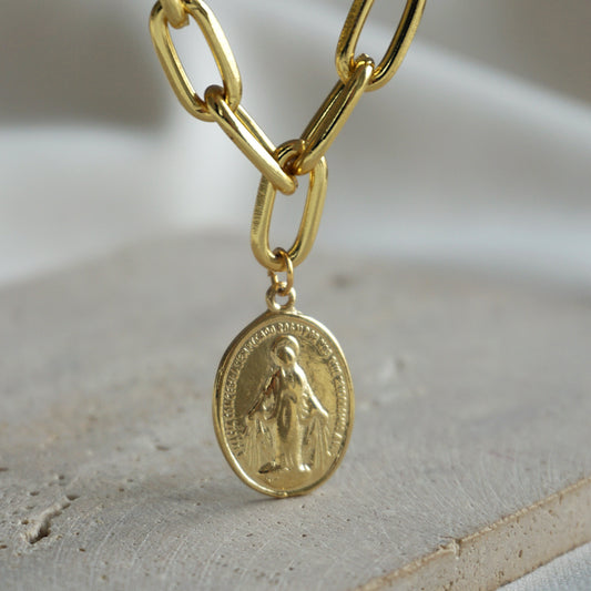 COLLAR VIRGEN DE LOS MILAGROS 45CM ORO