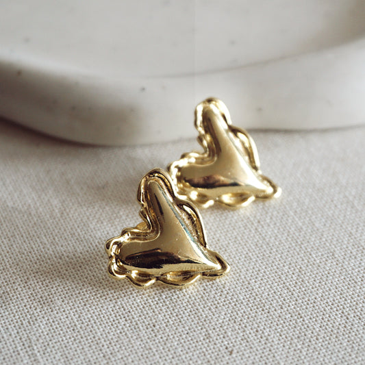 AROS CORAZÓN 20MM ORO