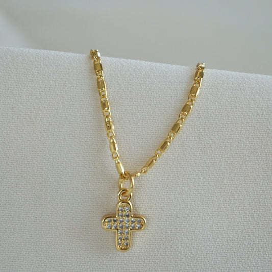 COLLAR MINI CRUZ 45CM ORO