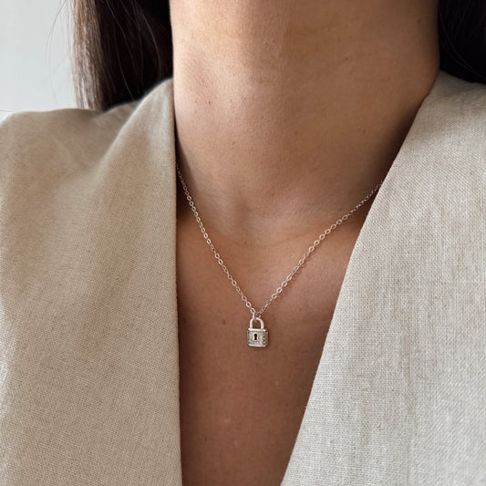 COLLAR CANDADO 45CM PLATA
