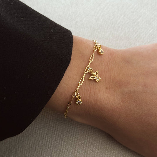 PULSERA PROTECCIÓN ANGEL ORO