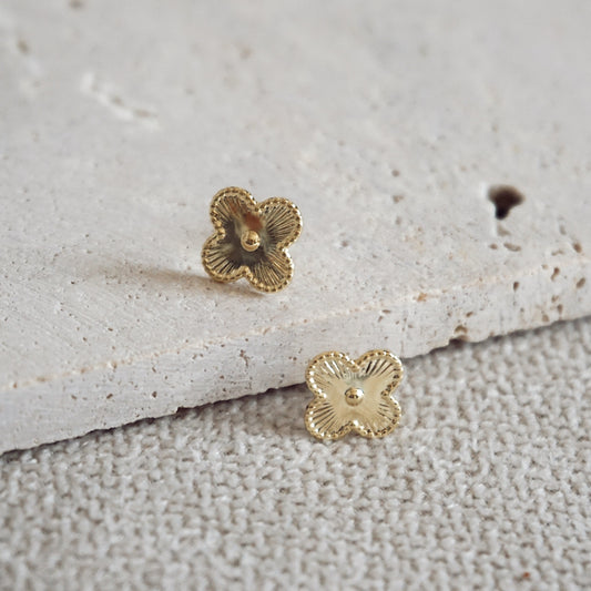 PENDIENTES MINI TRÉBOL ORO