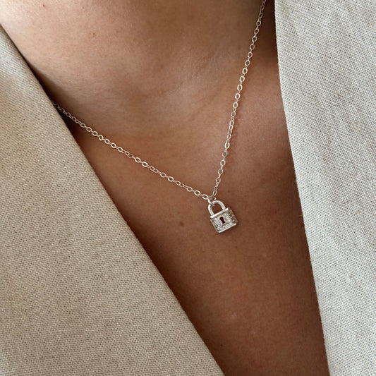 COLLAR CANDADO 45CM PLATA