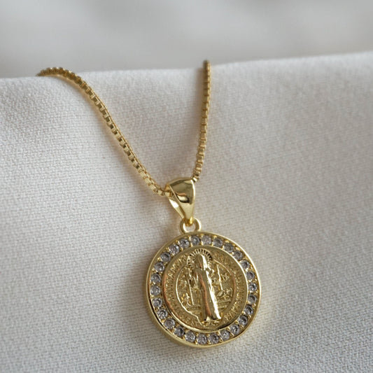 COLLAR SAN BENITO CIRCÓN 45CM ORO