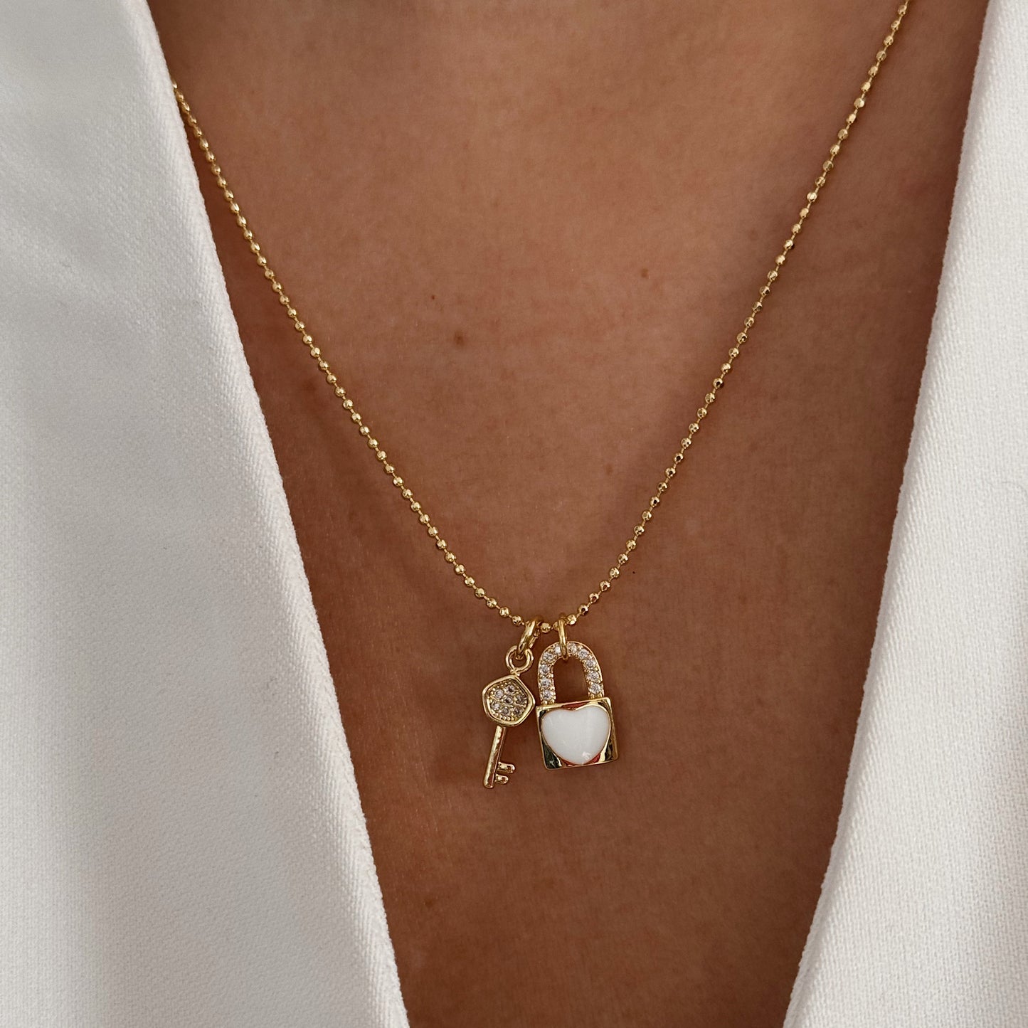 COLLAR CORAZÓN CANDADO 45CM