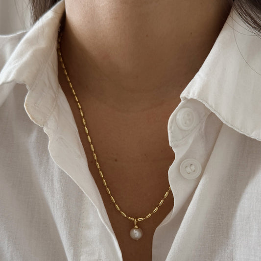 COLLAR LAUREN PERLA DE RÍO 45CM