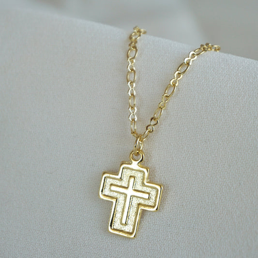 COLLAR CRUZ MEDIANA 45CM ORO