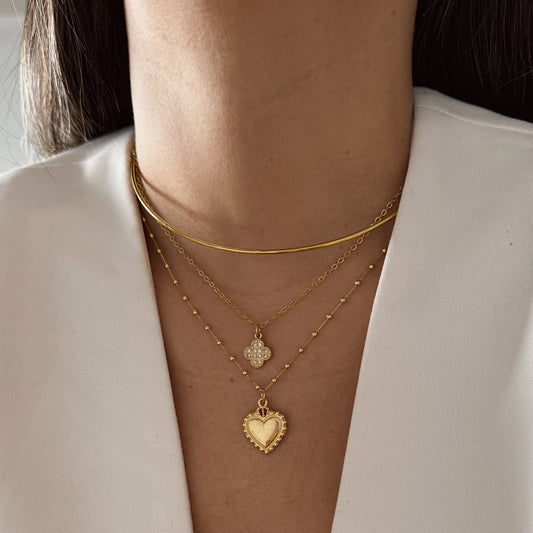 COLLAR TRÉBOL MINI SHINE ORO