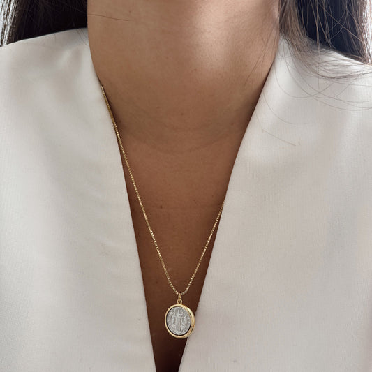 COLLAR SAN BENITO ORO PLATA 45CM