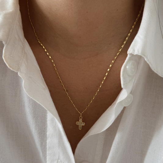 COLLAR MINI CRUZ 45CM ORO