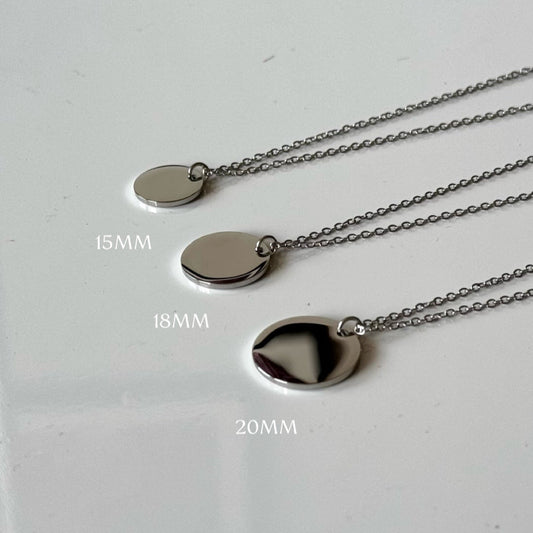COLLAR MEDALLA GRABADO PLATA 18MM