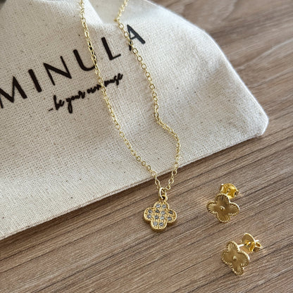 SET COLLAR TRÉBOL + AROS TRÉBOL