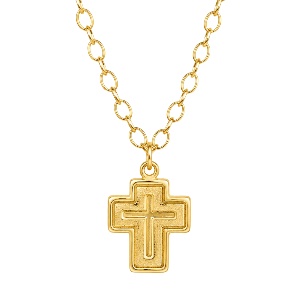 COLLAR CRUZ MEDIANA 45CM ORO