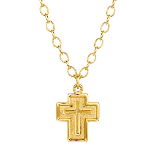 COLLAR CRUZ MEDIANA 45CM ORO