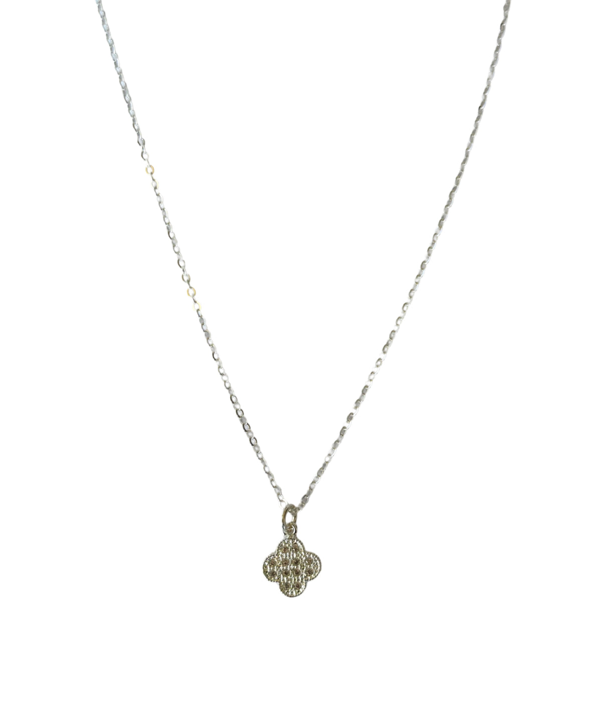 COLLAR CLOVER MINI SHINE PLATA