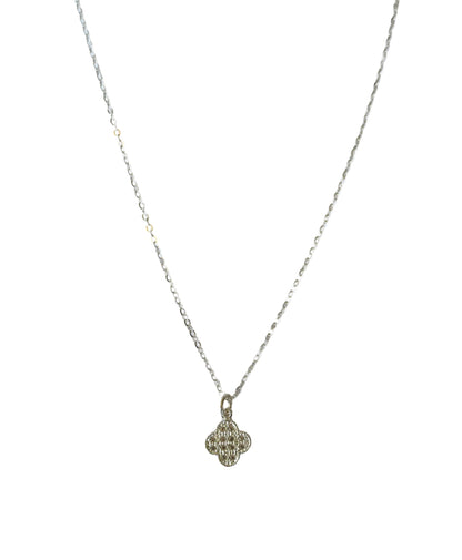 COLLAR CLOVER MINI SHINE PLATA