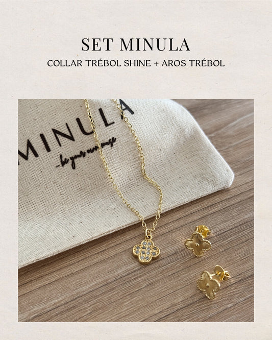 SET COLLAR TRÉBOL + AROS TRÉBOL