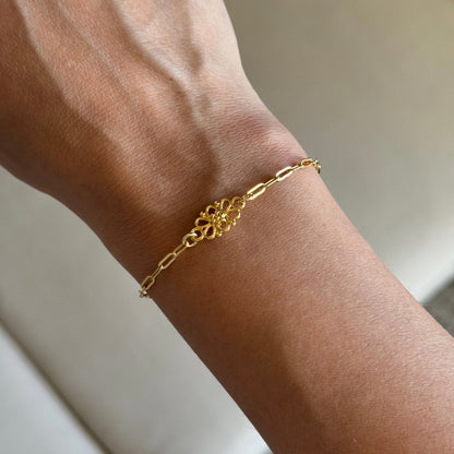 PULSERA FLOR ORO