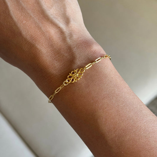 PULSERA FLOR ORO