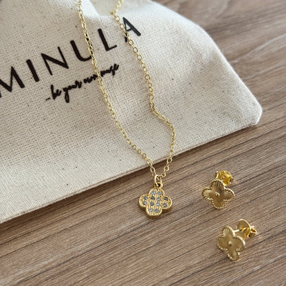 SET COLLAR TRÉBOL + AROS TRÉBOL