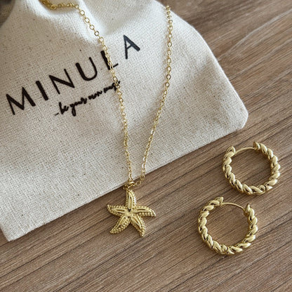SET COLLAR ESTRELLA DE MAREA + ARGOLLAS LUZ