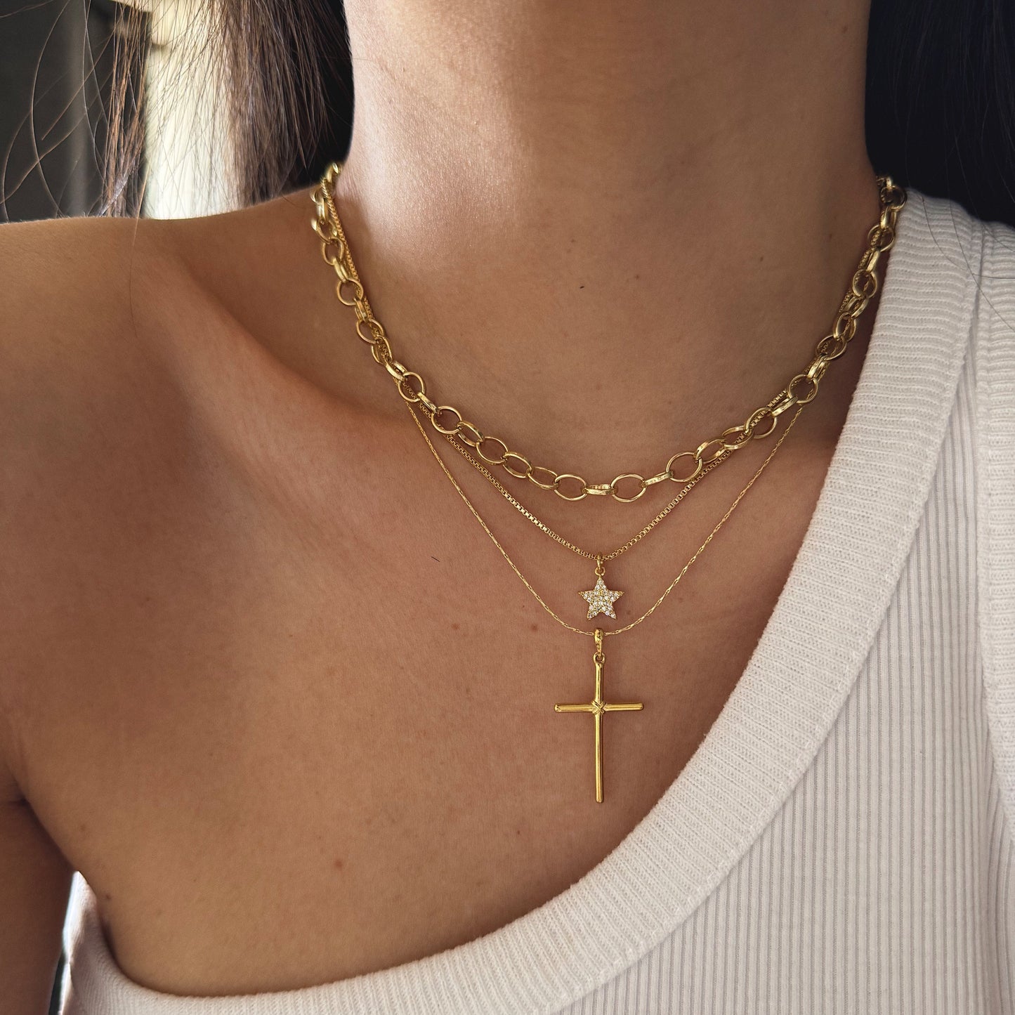 COLLAR LITTLE STAR ORO 45CM