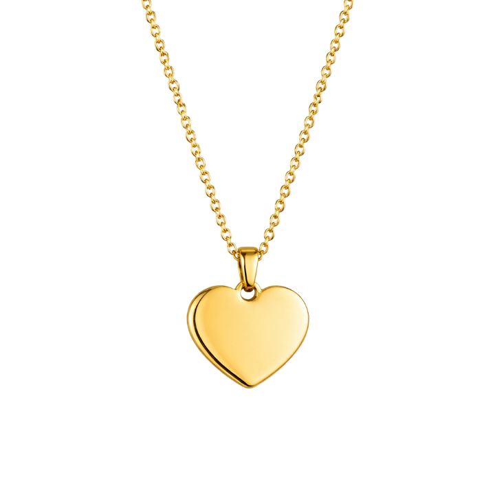 COLLAR CORAZÓN GRABADO ORO 20MM