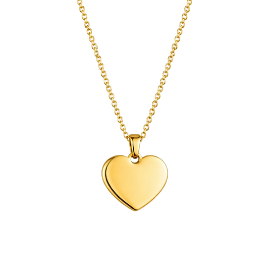 COLLAR CORAZÓN GRABADO ORO 20MM