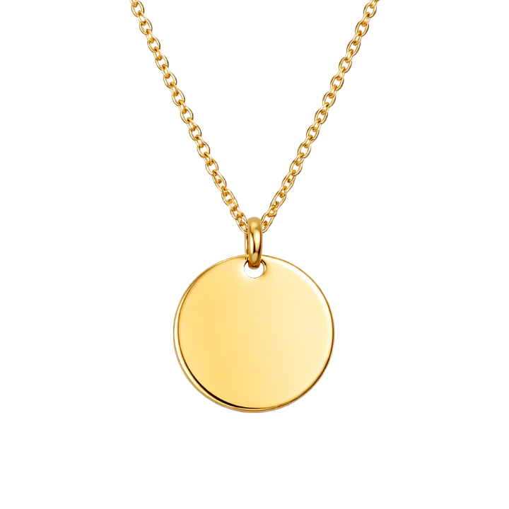 COLLAR MEDALLA GRABADO ORO 18MM