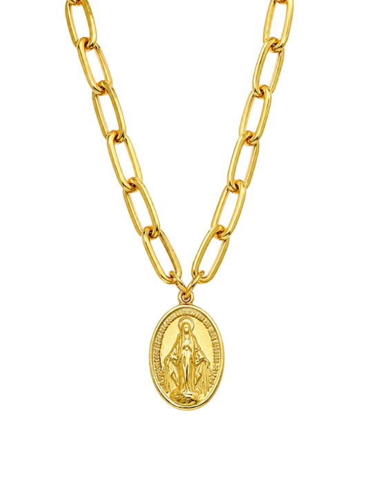 COLLAR VIRGEN DE LOS MILAGROS 45CM ORO