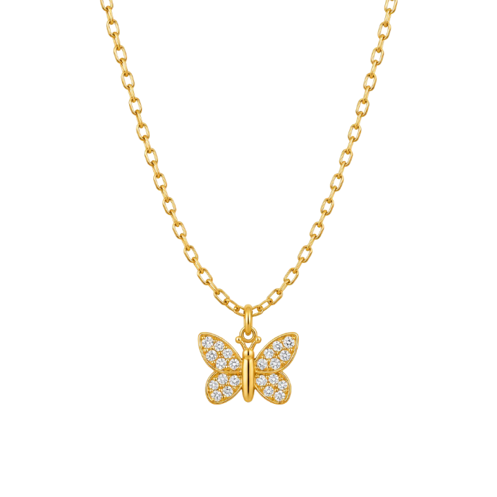 COLLAR MARIPOSA CIRCÓN 45CM ORO