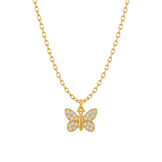 COLLAR MARIPOSA CIRCÓN 45CM ORO