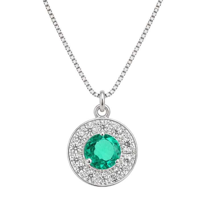 COLLAR TURMALINA 45CM PLATA