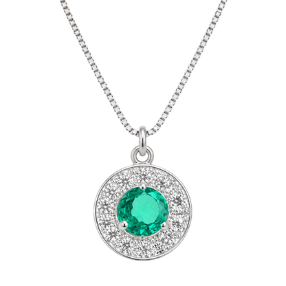 COLLAR TURMALINA 45CM PLATA
