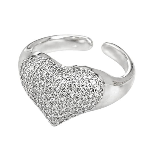 ANILLO CORAZÓN PLATA