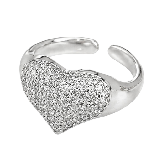 ANILLO CORAZÓN PLATA