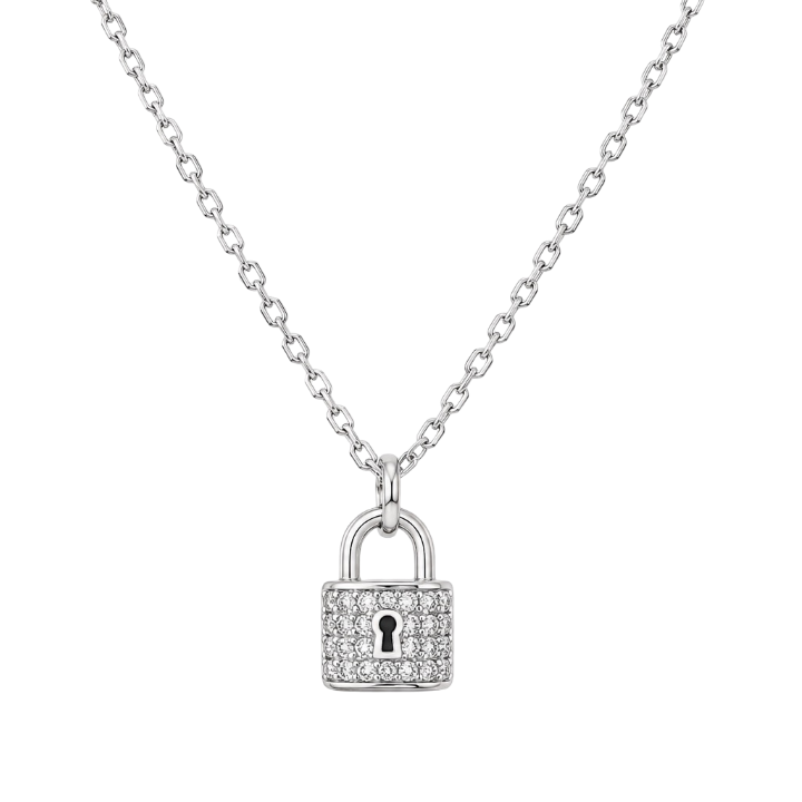 COLLAR CANDADO 45CM PLATA