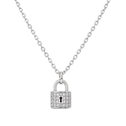 COLLAR CANDADO 45CM PLATA