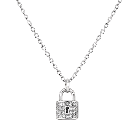 COLLAR CANDADO 45CM PLATA