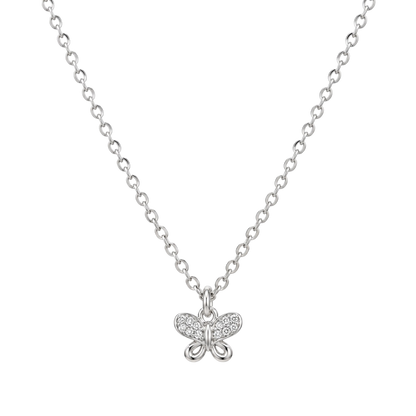 COLLAR MARIPOSA 40CM PLATA
