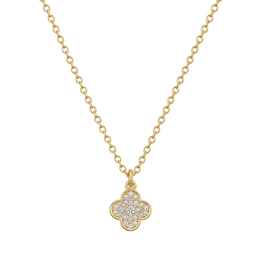 COLLAR TRÉBOL MINI SHINE ORO