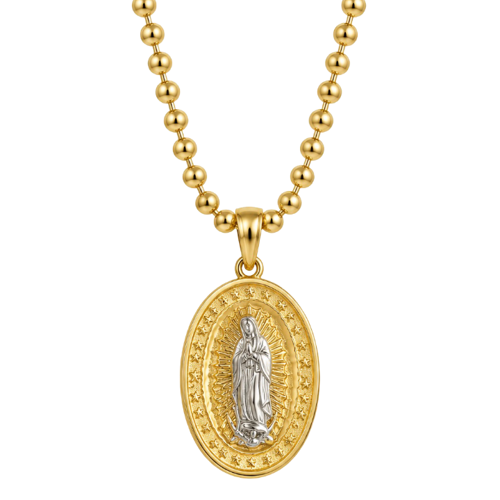 COLLAR VIRGEN DE GUADALUPE 45CM ORO