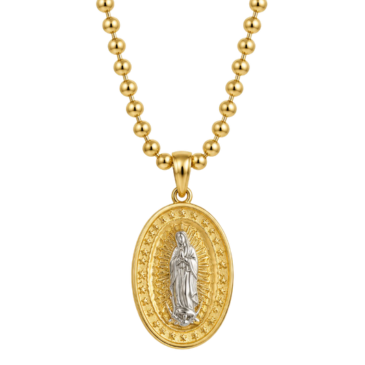 COLLAR VIRGEN DE GUADALUPE 45CM ORO