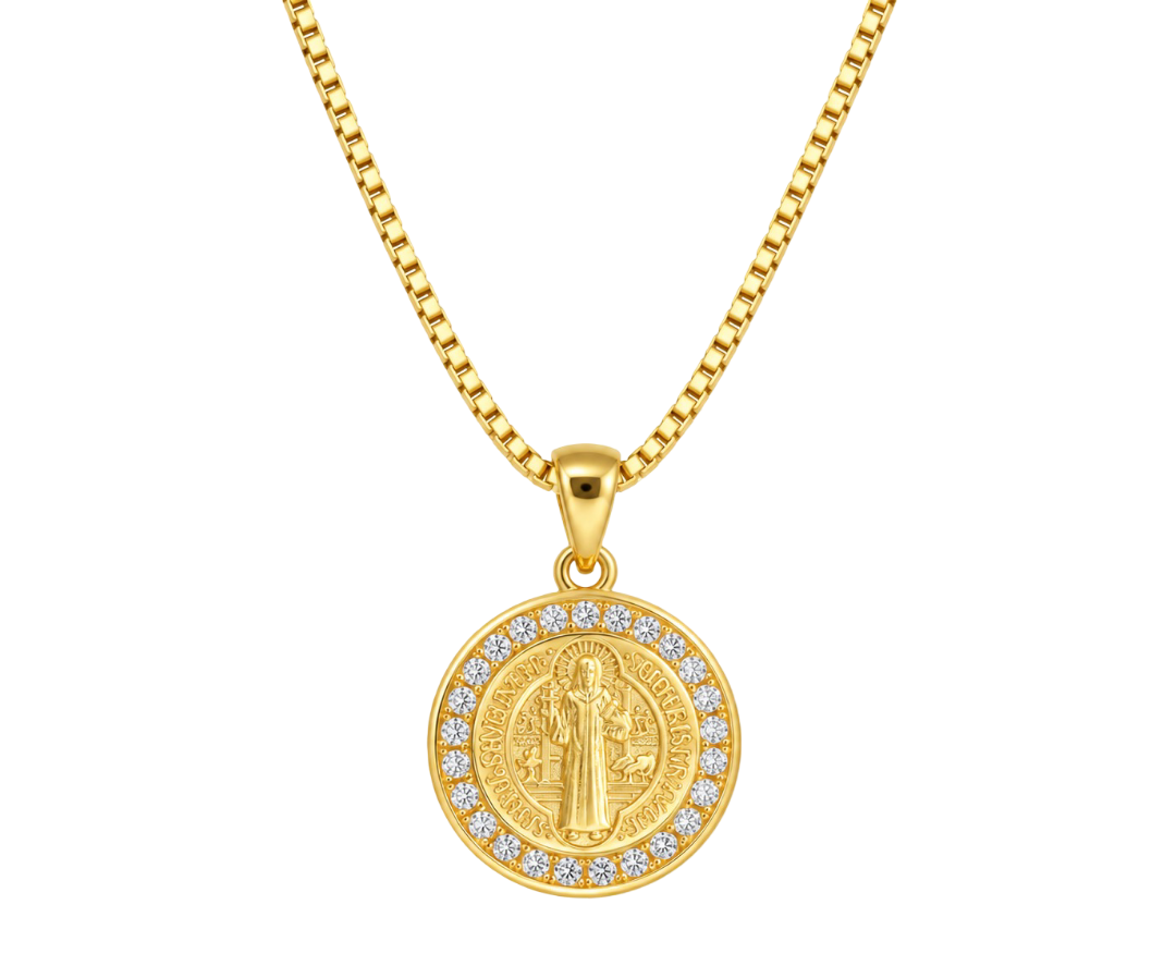 COLLAR SAN BENITO CIRCÓN 45CM ORO