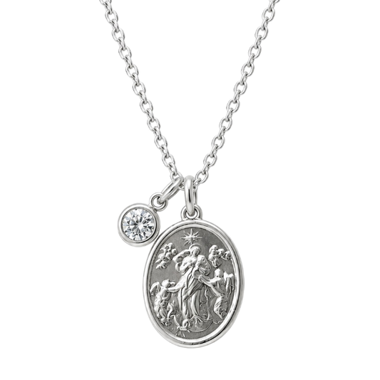 COLLAR VIRGEN DESATANUDOS 45CM PLATA