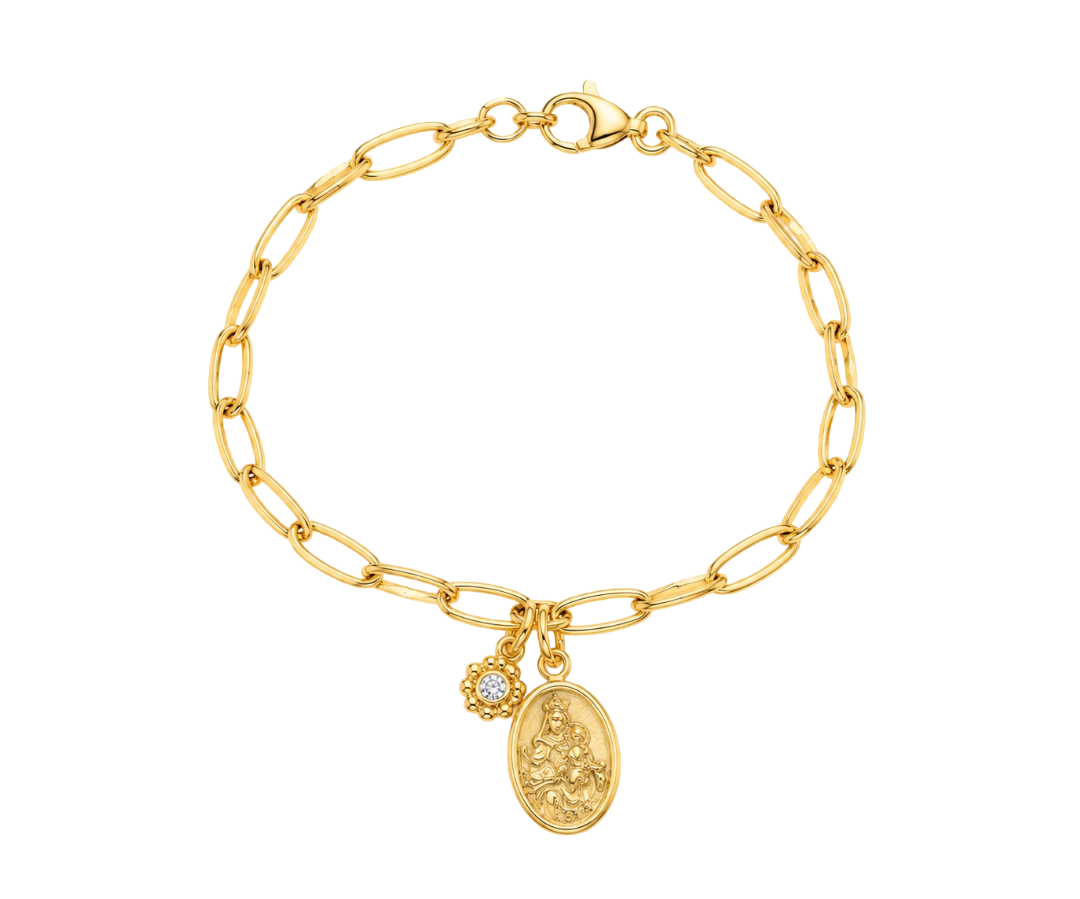 PULSERA NUESTRA SEÑORA DEL CARMEN 16CM  ORO
