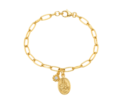 PULSERA NUESTRA SEÑORA DEL CARMEN 16CM  ORO