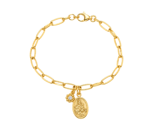 PULSERA NUESTRA SEÑORA DEL CARMEN 16CM  ORO